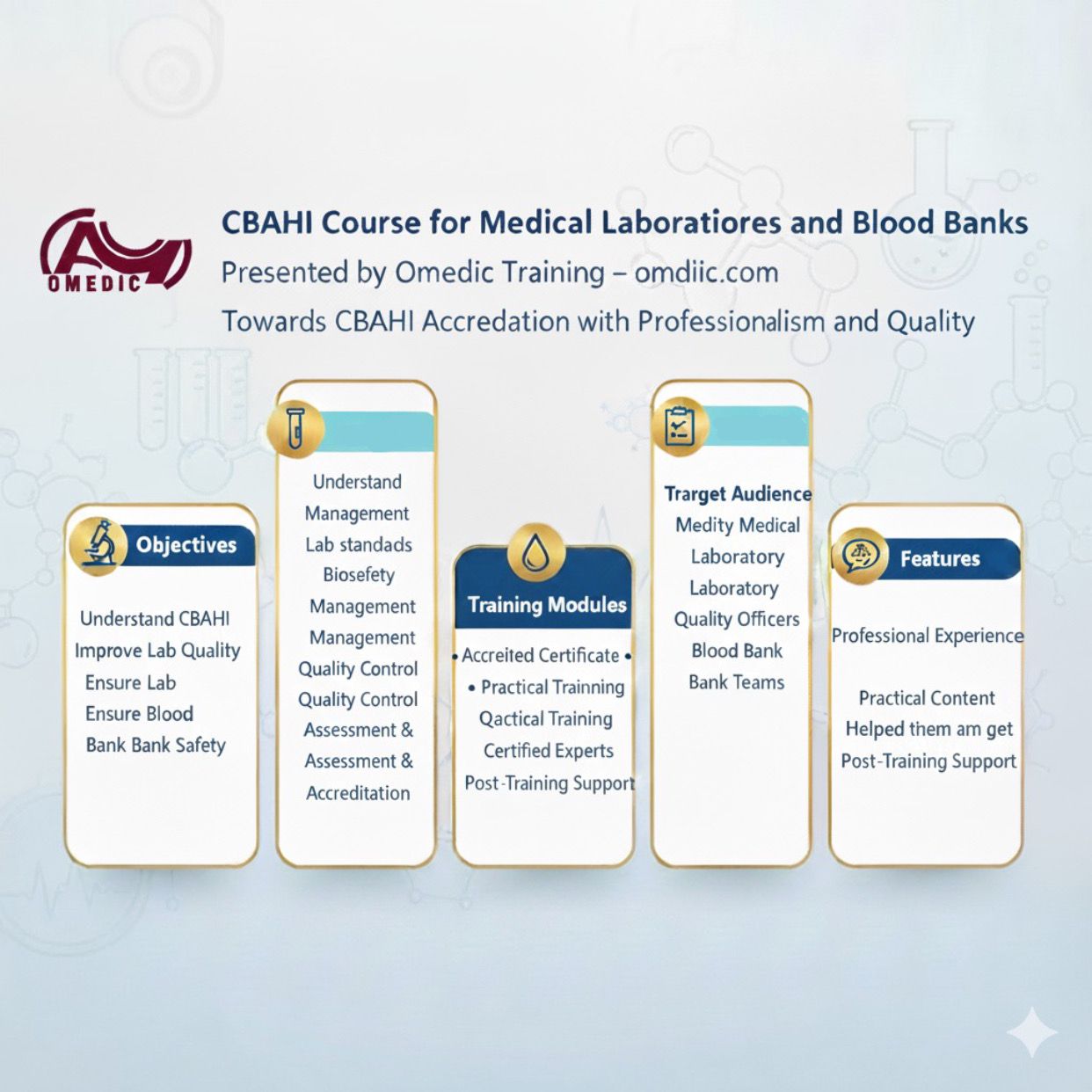تفاصيل كورس سباهي للمختبرات الطبية وبنوك الدم omdiic.com 