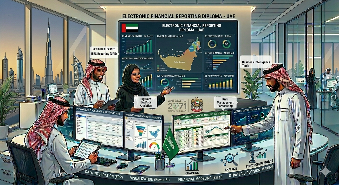 دبلومة اعداد التقارير المالية الكترونيا في الامارات - 1