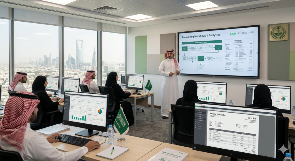 المحاسبة باستخدام سيج 50 بيتش ترى – Sage 50 Peachtree في السعودية